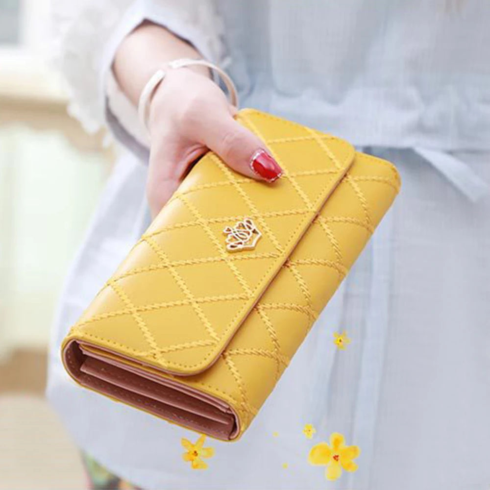 Luxury PU Leather Wallet for Women – Large Capacity & Snap Closure