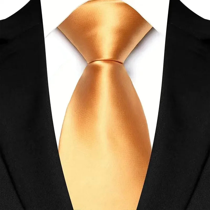 Luxury 8CM Orange Color Neck Tie For Party Jacquard Neckties Adult Brown Neck Ties