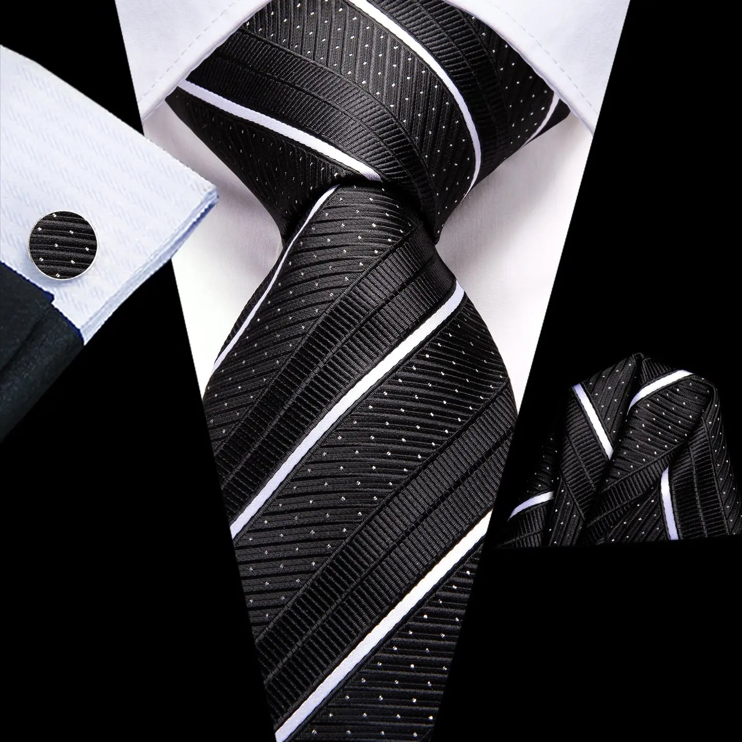 Luxury Striped Silk Necktie for Men - Business & Formal Events Necktie