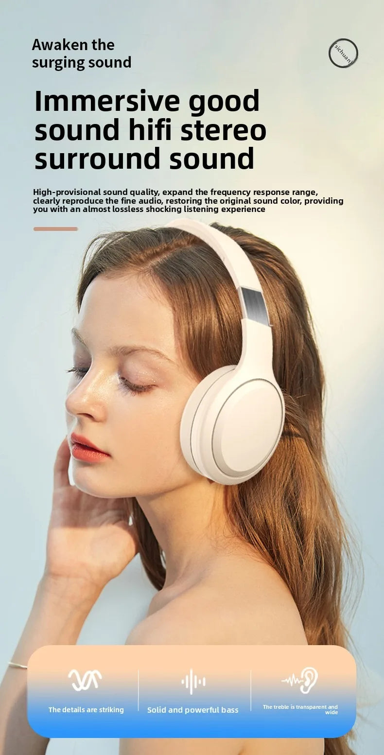 Wireless Bluetooth Over-Ear Headphones – HiFi Stereo, Noise Reduction, Sports & Gaming Headset
