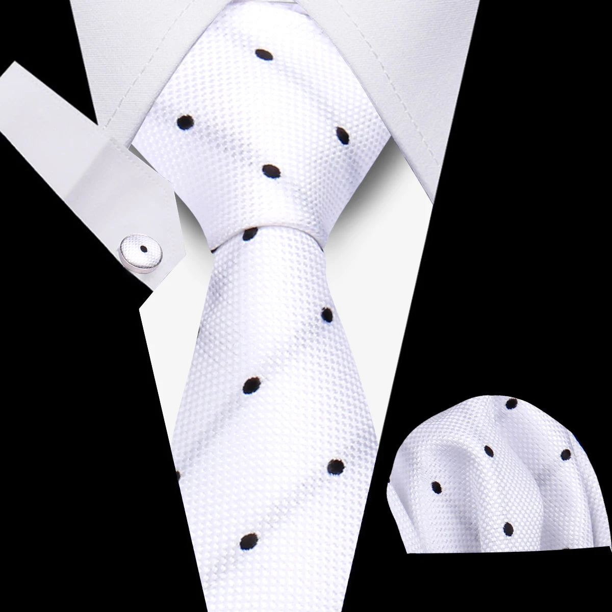 Luxury Necktie Handcraft Cufflinks 3 Pcs Business Wedding Suit Accessories