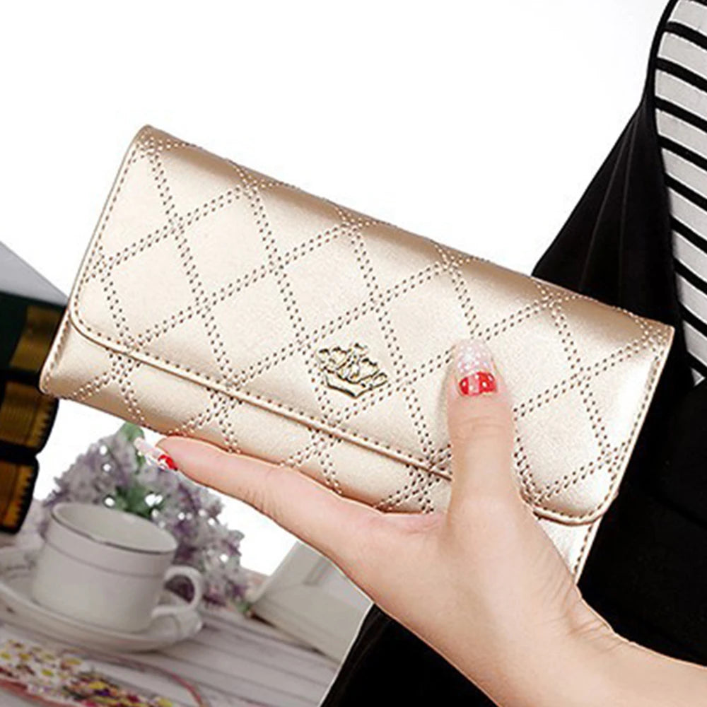 Luxury PU Leather Wallet for Women – Large Capacity & Snap Closure