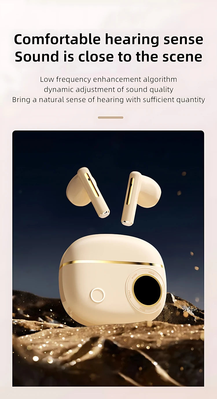 Bluetooth 5.3 Wireless Earbuds LED Display Binaural Waterproof Noise Reduction Earphone