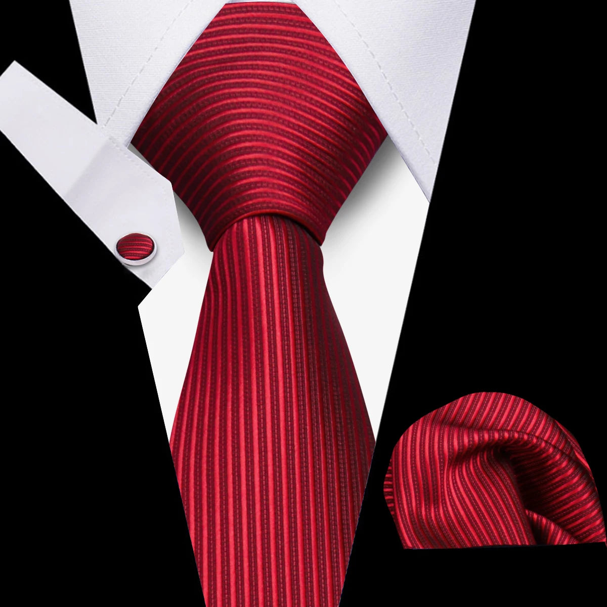 Luxury Necktie Handcraft Cufflinks 3 Pcs Business Wedding Suit Accessories