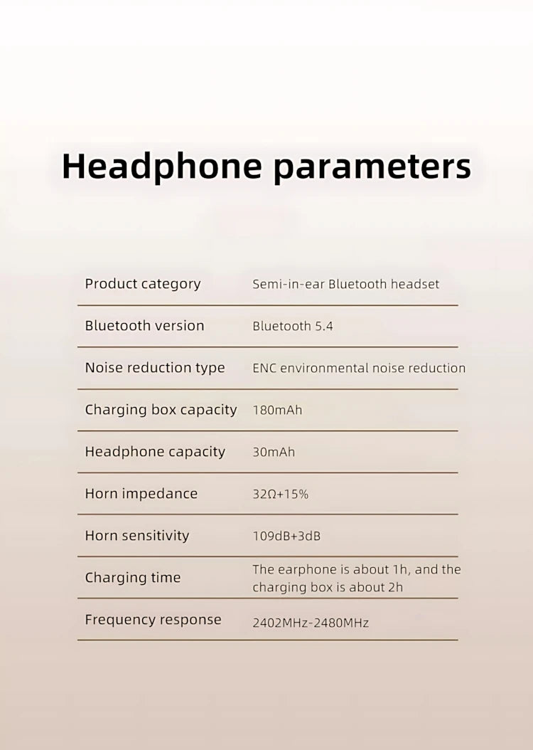 Bluetooth 5.3 Wireless Earbuds LED Display Binaural Waterproof Noise Reduction Earphone
