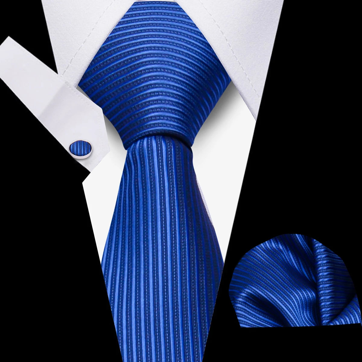 Luxury Necktie Handcraft Cufflinks 3 Pcs Business Wedding Suit Accessories