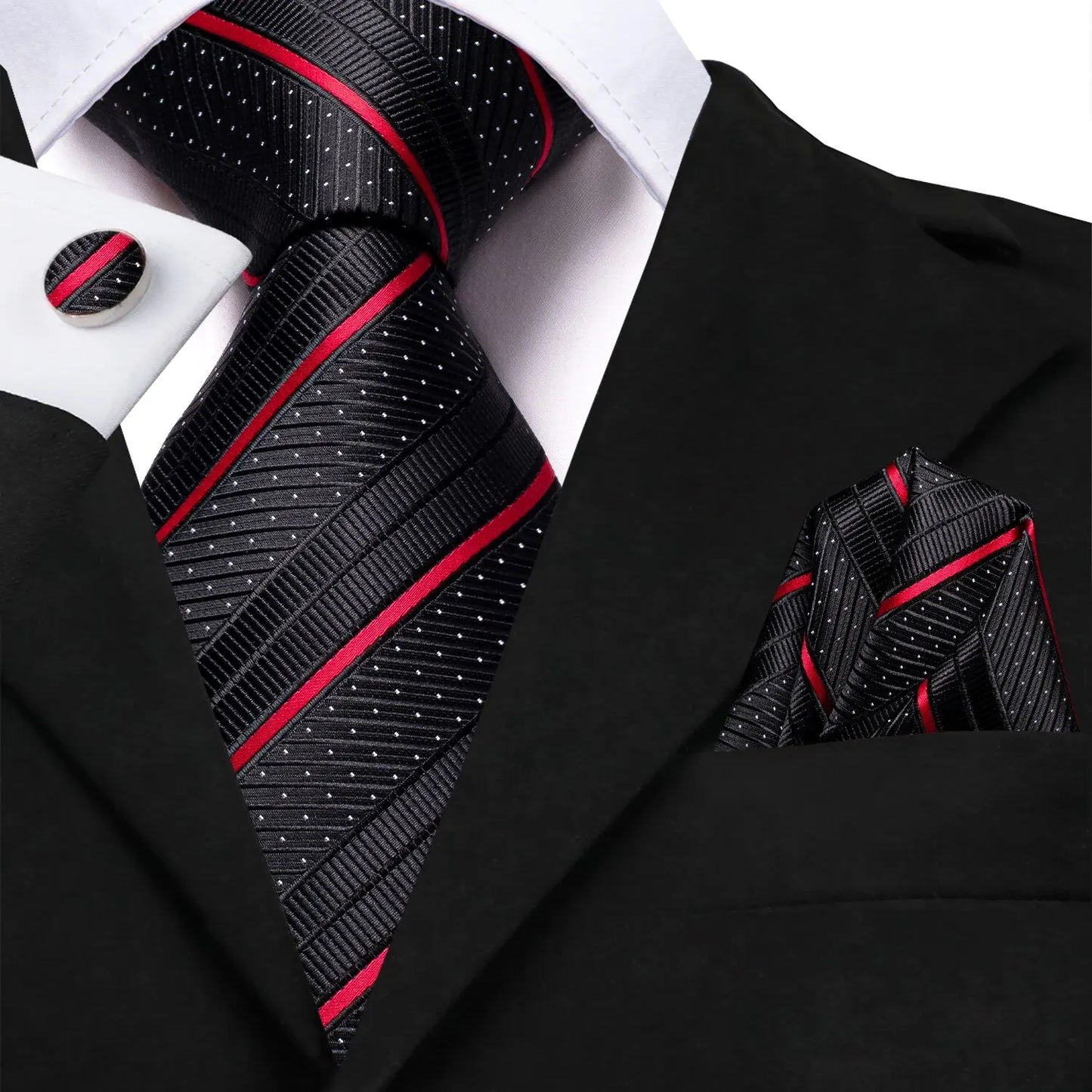 Luxury Striped Silk Necktie for Men - Business & Formal Events Necktie