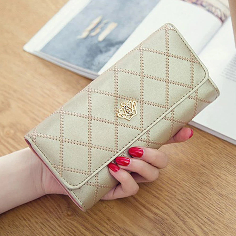 Luxury PU Leather Wallet for Women – Large Capacity & Snap Closure