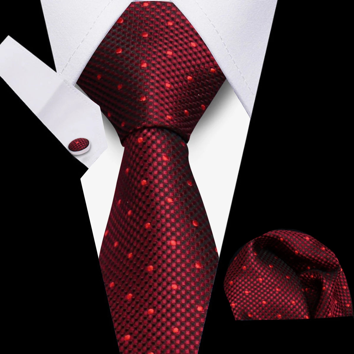 Luxury Necktie Handcraft Cufflinks 3 Pcs Business Wedding Suit Accessories