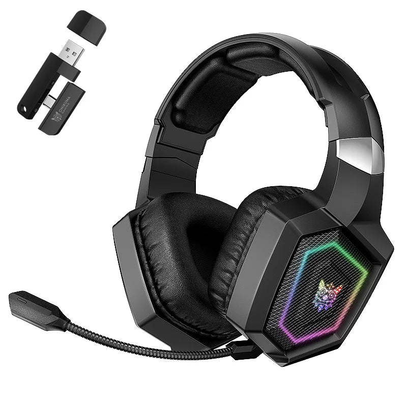 ONIKUMA Pro Tri-Mode Gaming Headset – 2.4GHz Wireless & Bluetooth 5.3, Detachable Mic, Multi-Platform Compatible