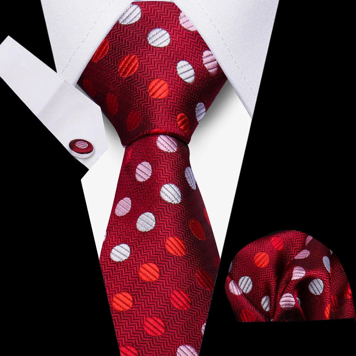 Luxury Necktie Handcraft Cufflinks 3 Pcs Business Wedding Suit Accessories