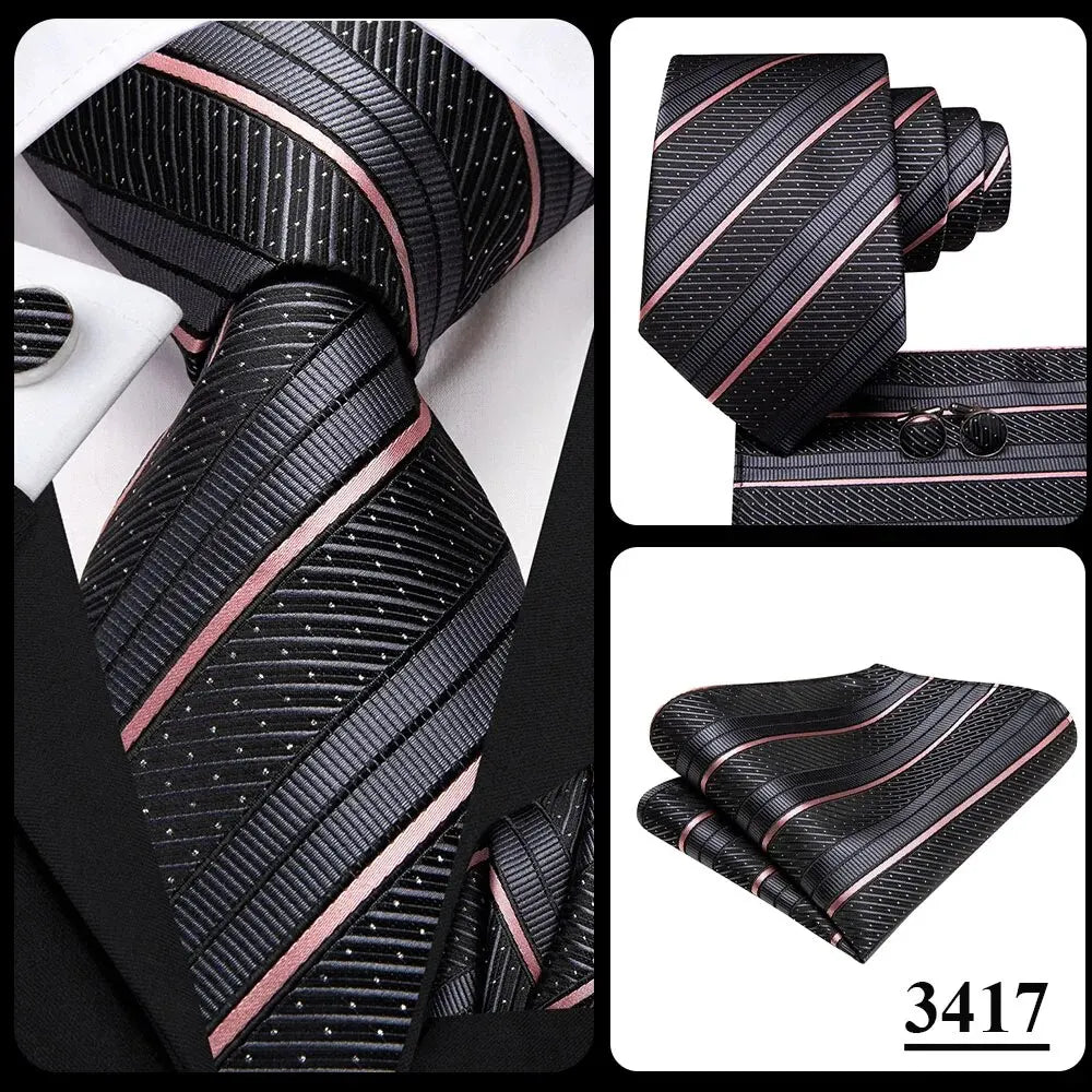Luxury Striped Silk Necktie for Men - Business & Formal Events Necktie