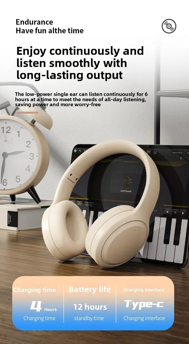 Wireless Bluetooth Over-Ear Headphones – HiFi Stereo, Noise Reduction, Sports & Gaming Headset