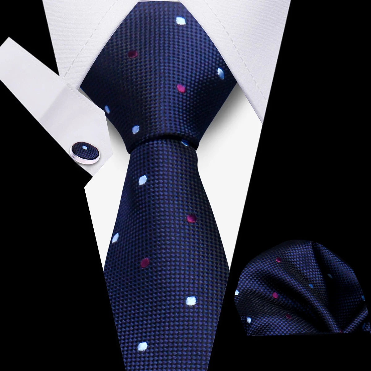 Luxury Necktie Handcraft Cufflinks 3 Pcs Business Wedding Suit Accessories