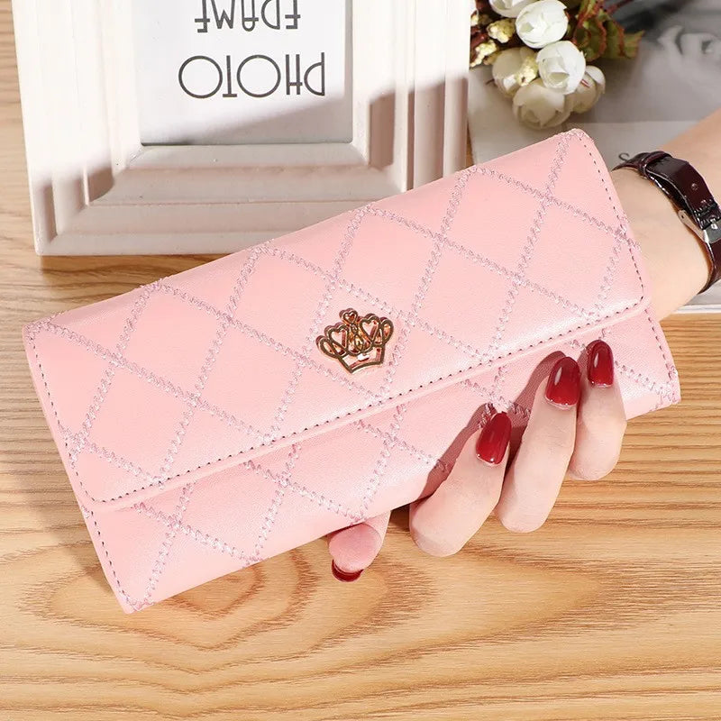 Luxury PU Leather Wallet for Women – Large Capacity & Snap Closure