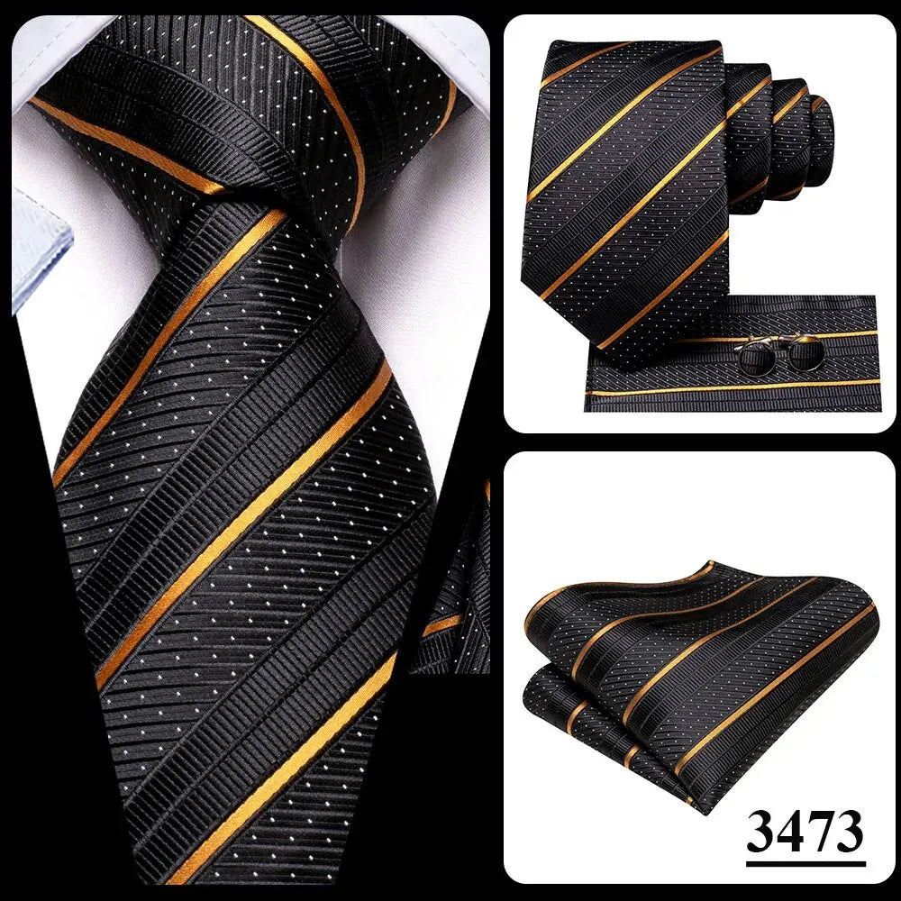 Luxury Striped Silk Necktie for Men - Business & Formal Events Necktie