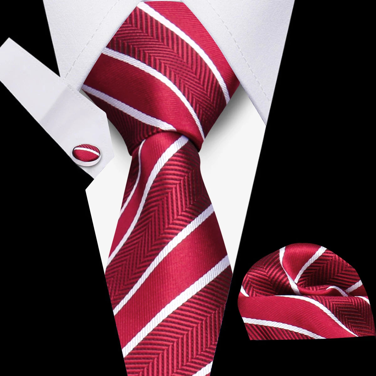 Luxury Necktie Handcraft Cufflinks 3 Pcs Business Wedding Suit Accessories