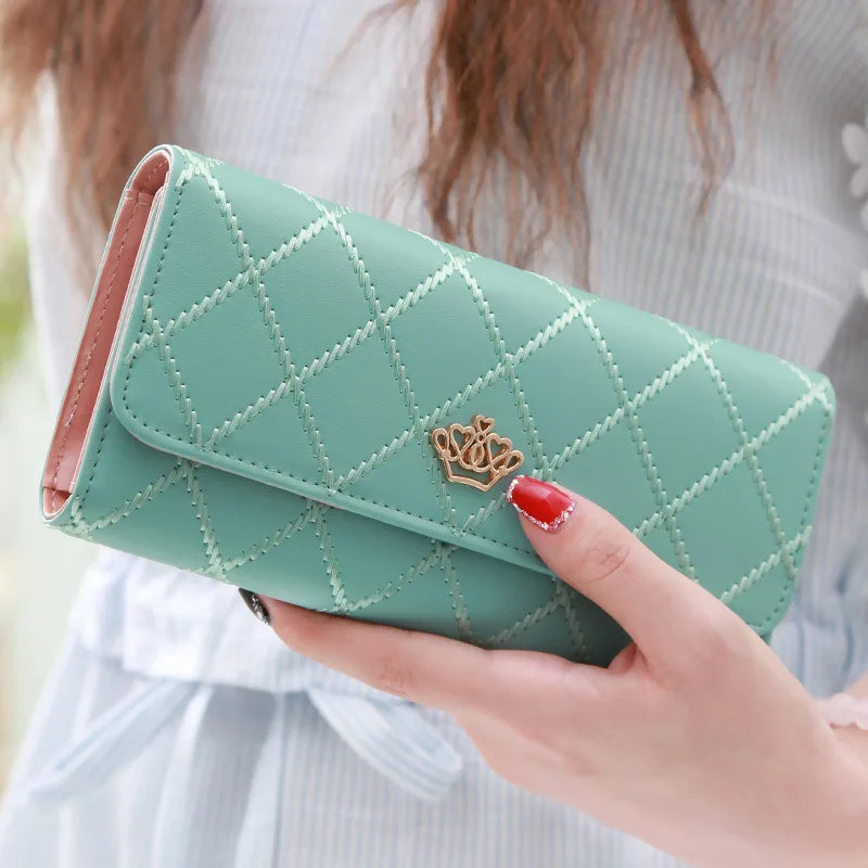 Luxury PU Leather Wallet for Women – Large Capacity & Snap Closure