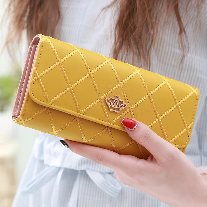 Luxury PU Leather Wallet for Women – Large Capacity & Snap Closure
