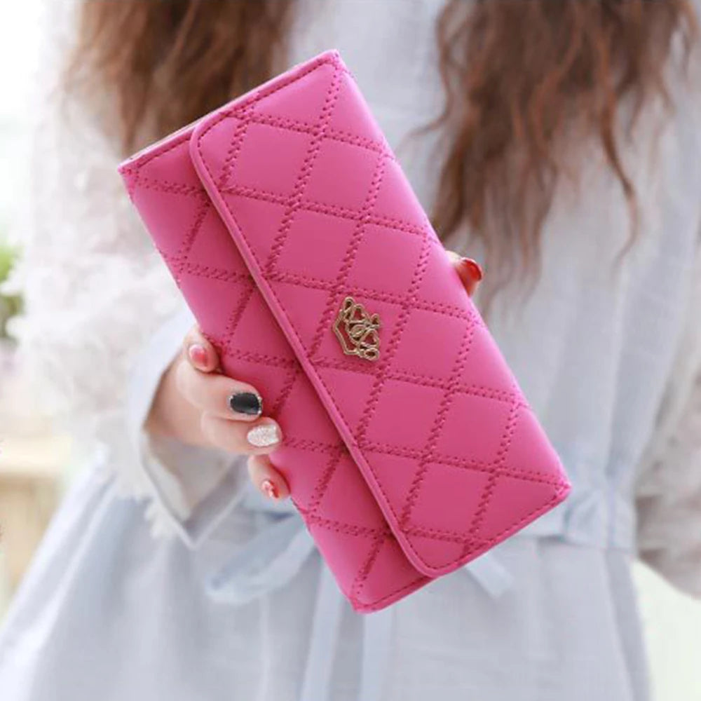 Luxury PU Leather Wallet for Women – Large Capacity & Snap Closure