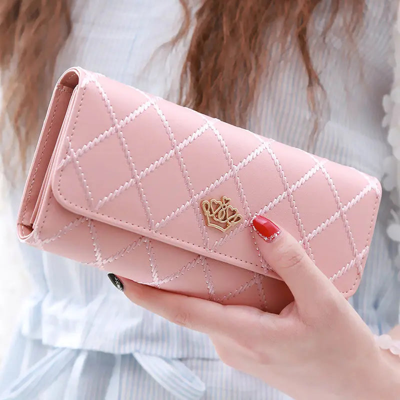 Luxury PU Leather Wallet for Women – Large Capacity & Snap Closure