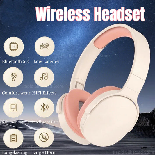 Wireless Bluetooth 5.3 Headphones – Foldable HiFi Stereo Sound, Deep Bass & Long Battery Life
