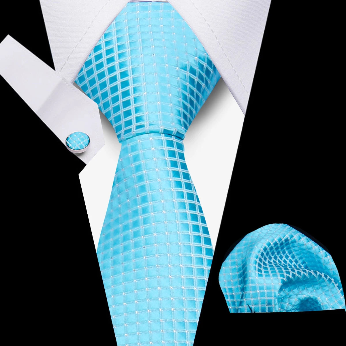 Luxury Necktie Handcraft Cufflinks 3 Pcs Business Wedding Suit Accessories