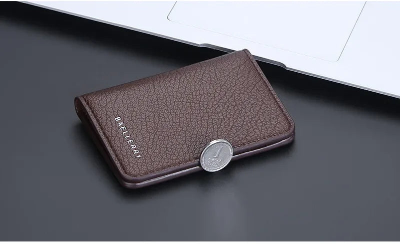 Men's Slim Bifold Wallet: Minimalist PU Leather Card Holder,Multi-Card Slots