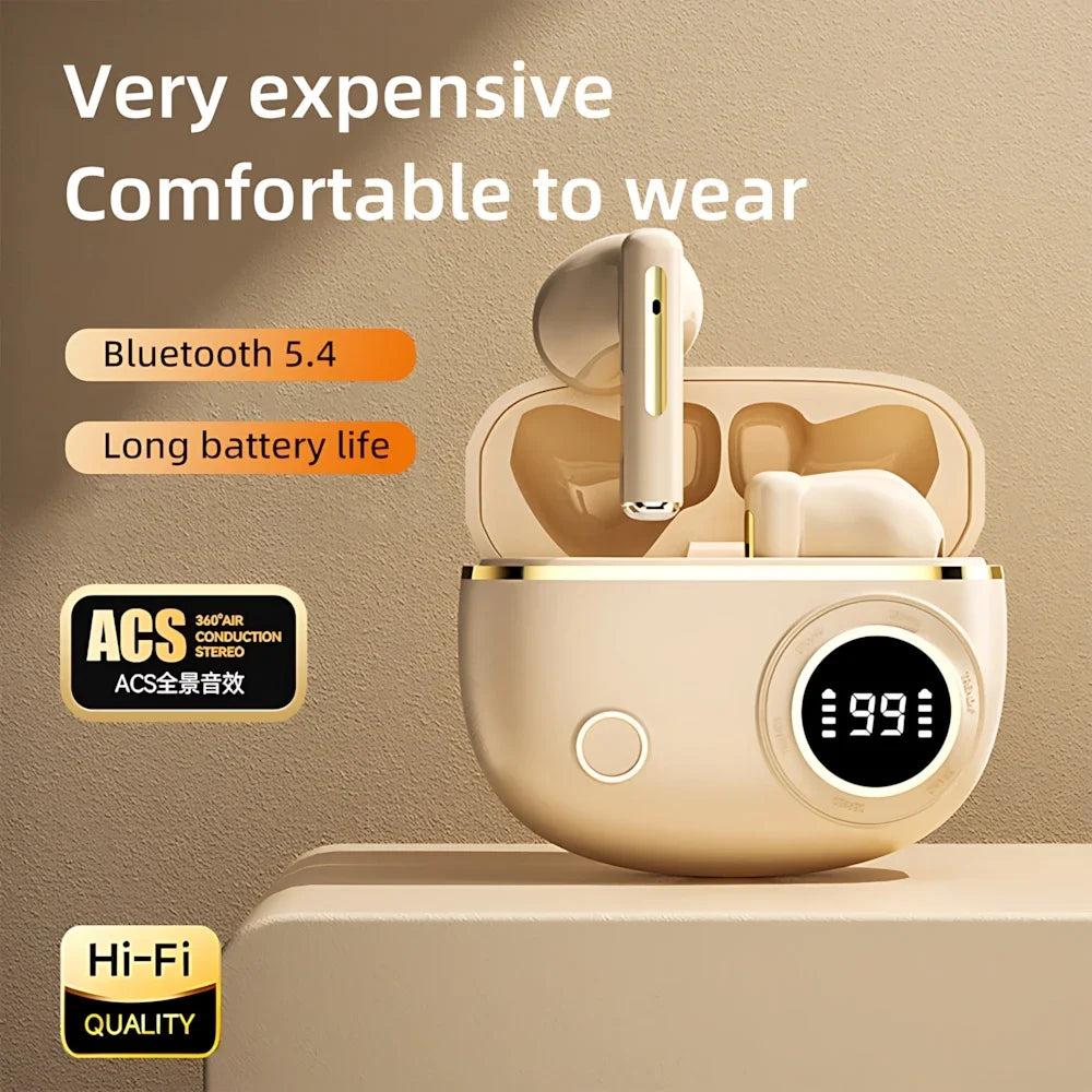 Bluetooth 5.3 Wireless Earbuds LED Display Binaural Waterproof Noise Reduction Earphone