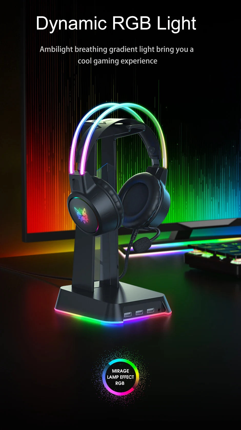 ONIKUMA X15 Pro RGB Gaming Headset – Wired Over-Ear Headphones with Pink Cat Ears & Noise-Cancelling Mic for PC & PS4