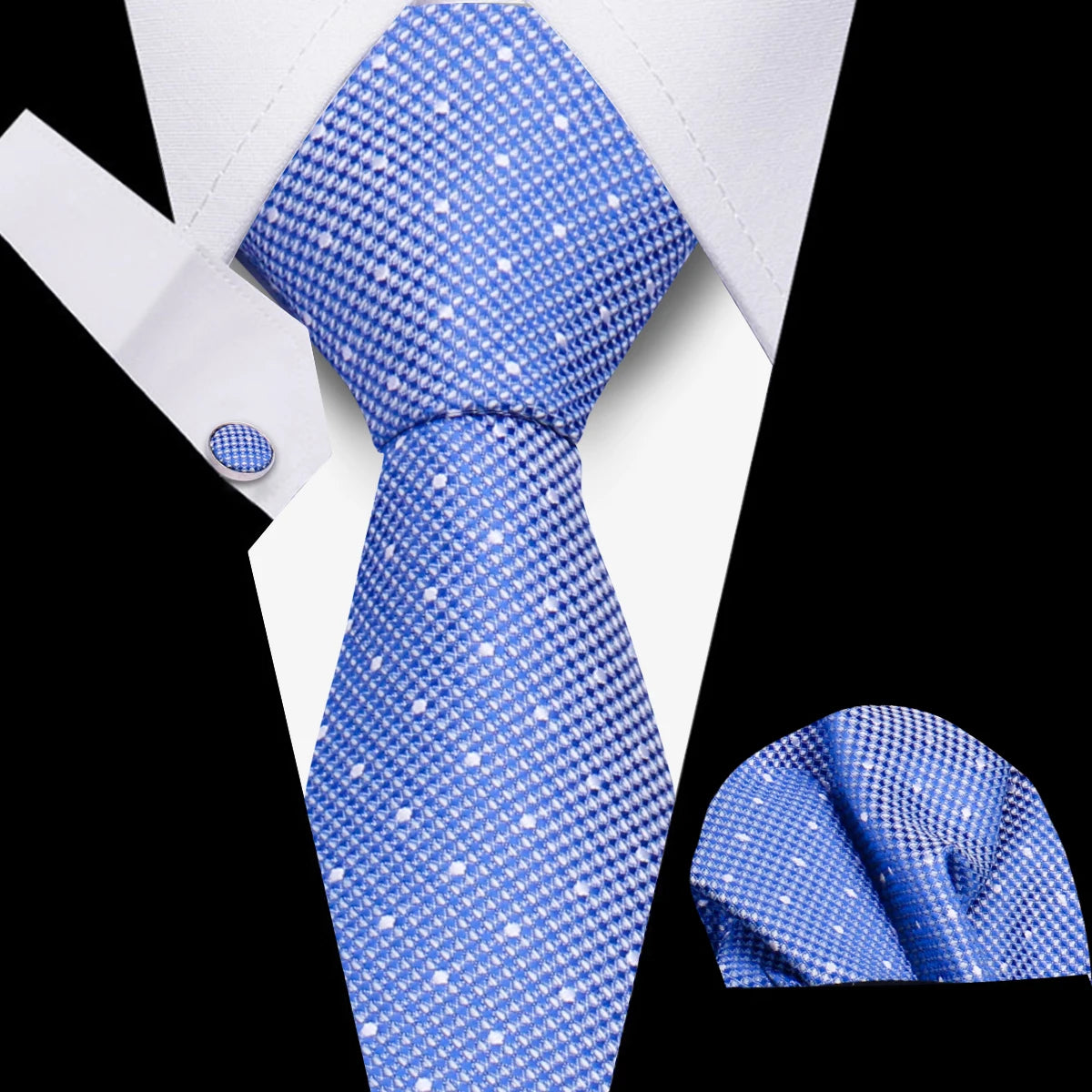 Luxury Necktie Handcraft Cufflinks 3 Pcs Business Wedding Suit Accessories