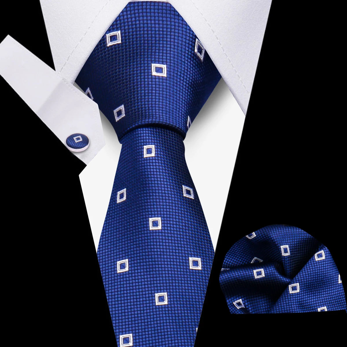 Luxury Necktie Handcraft Cufflinks 3 Pcs Business Wedding Suit Accessories