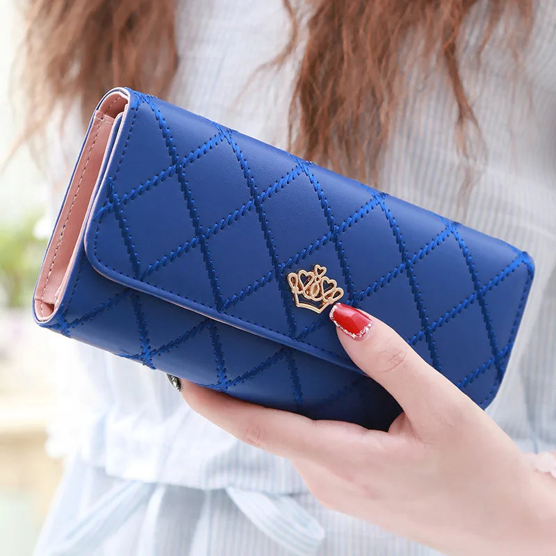 Luxury PU Leather Wallet for Women – Large Capacity & Snap Closure