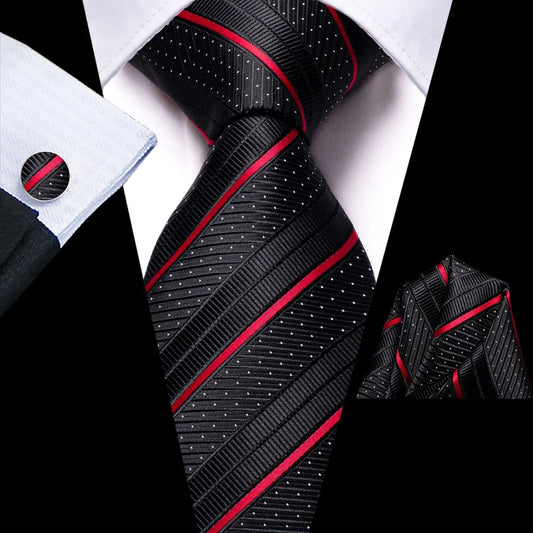 Luxury Striped Silk Necktie for Men - Business & Formal Events Necktie