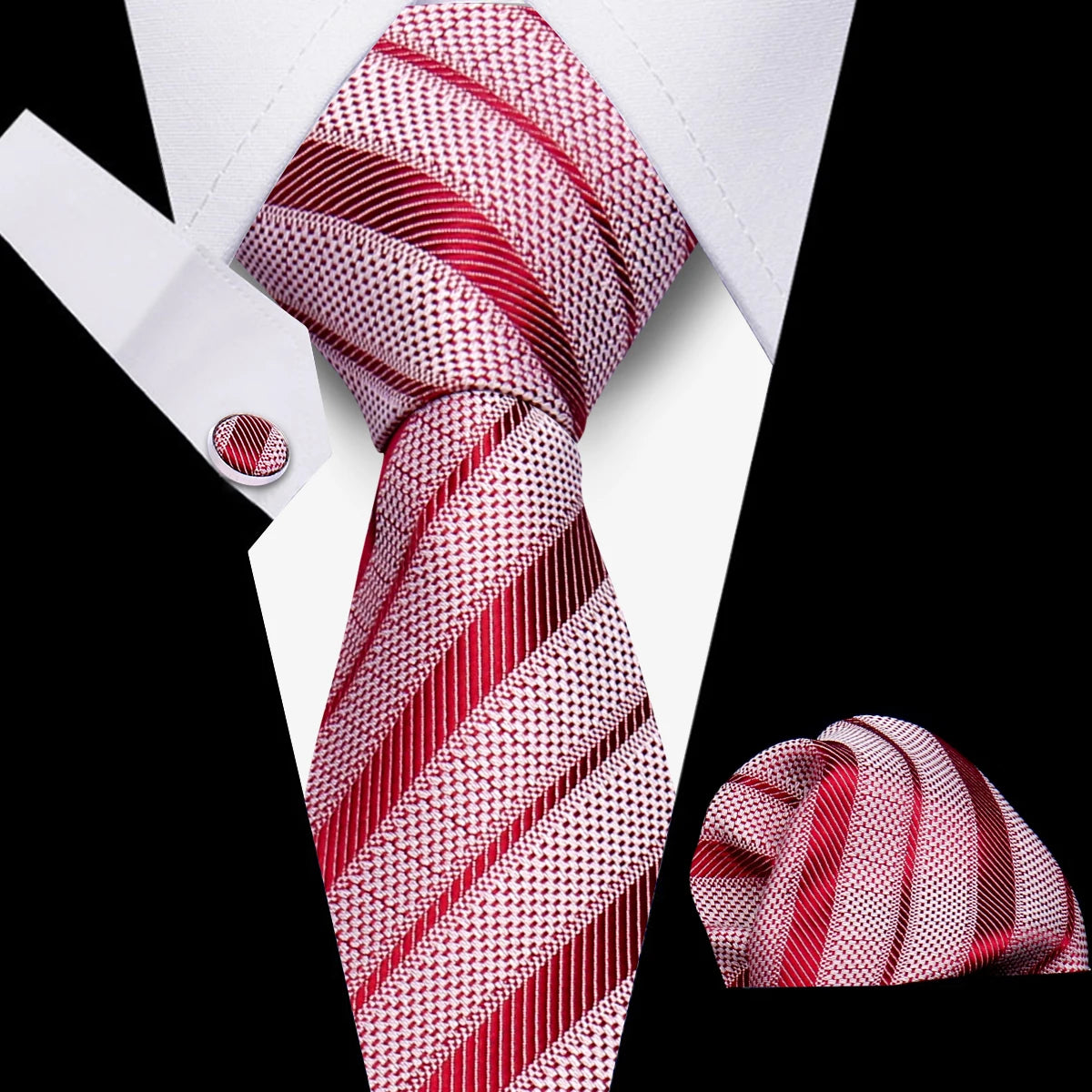 Luxury Necktie Handcraft Cufflinks 3 Pcs Business Wedding Suit Accessories