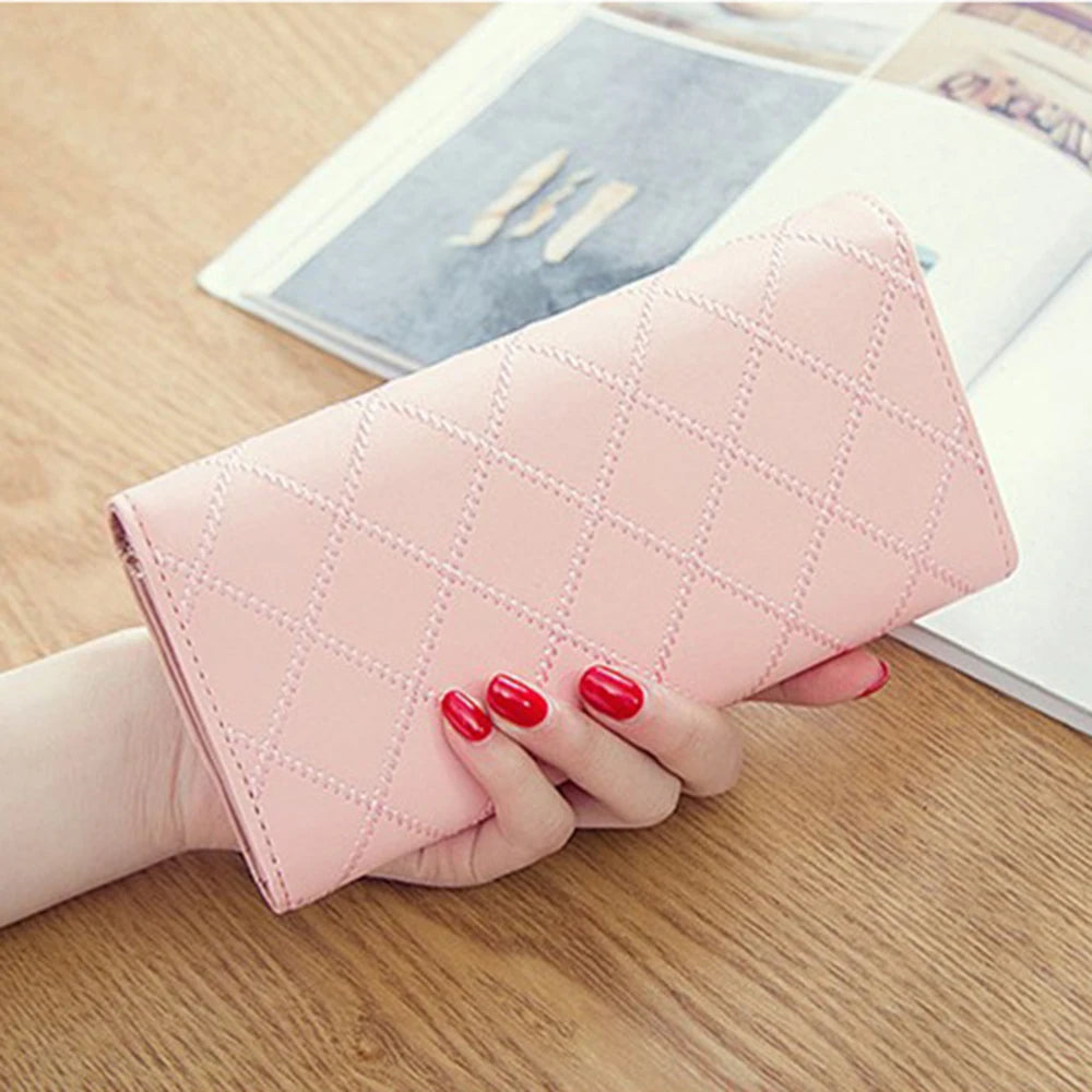 Luxury PU Leather Wallet for Women – Large Capacity & Snap Closure