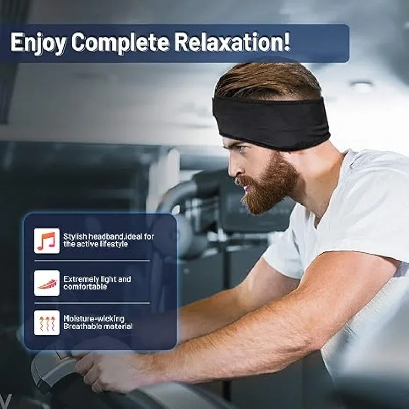 Bandeau de sommeil Bluetooth avec écouteurs sans fil intégrés – Masque de sommeil musical élastique 