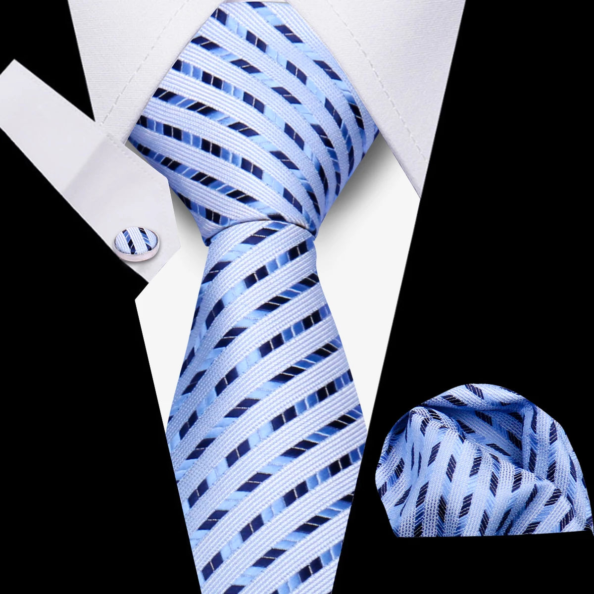 Luxury Necktie Handcraft Cufflinks 3 Pcs Business Wedding Suit Accessories