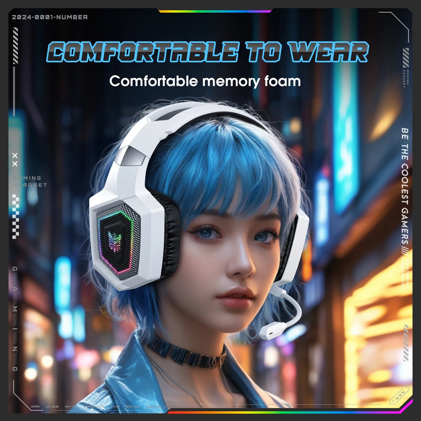 ONIKUMA Pro Tri-Mode Gaming Headset – 2.4GHz Wireless & Bluetooth 5.3, Detachable Mic, Multi-Platform Compatible