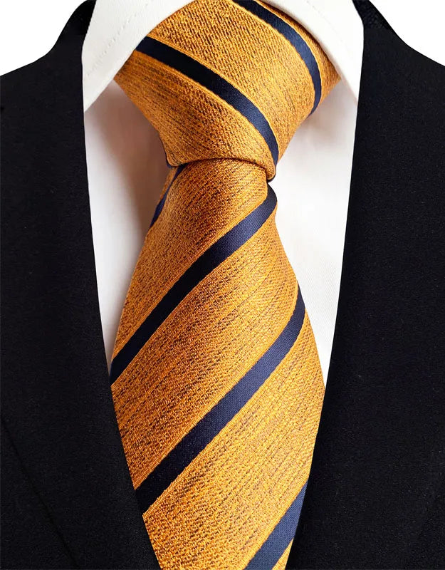 Luxury 8CM Orange Color Neck Tie For Party Jacquard Neckties Adult Brown Neck Ties