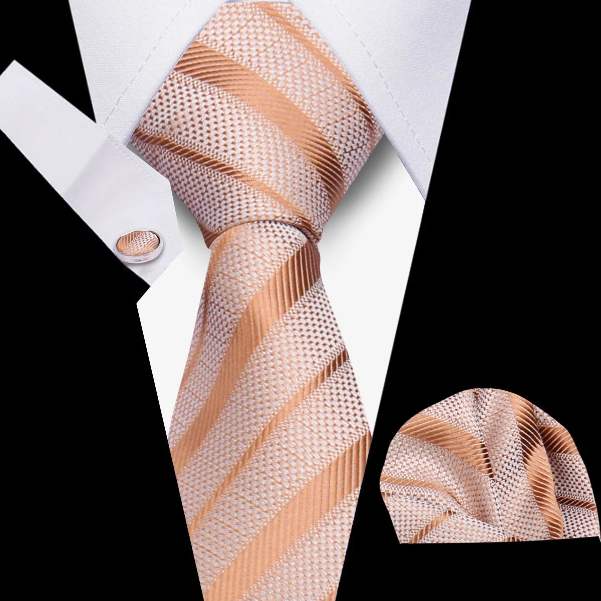 Luxury Necktie Handcraft Cufflinks 3 Pcs Business Wedding Suit Accessories