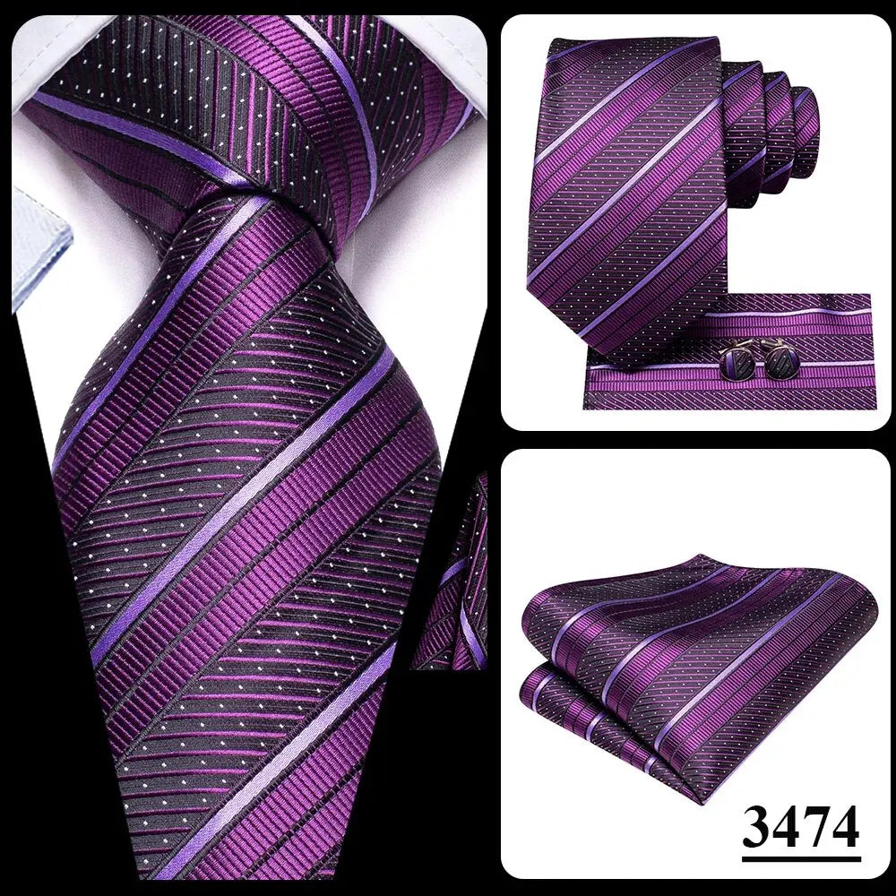 Luxury Striped Silk Necktie for Men - Business & Formal Events Necktie