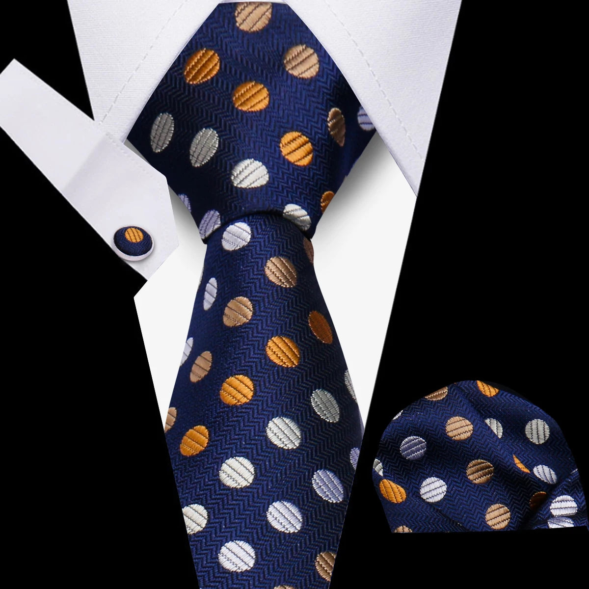 Luxury Necktie Handcraft Cufflinks 3 Pcs Business Wedding Suit Accessories