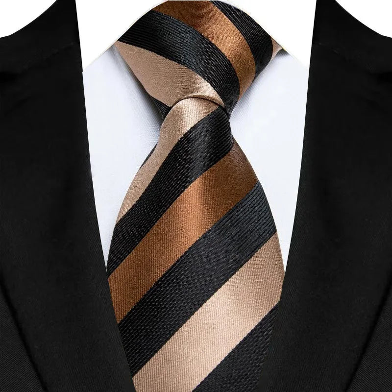 Luxury 8CM Orange Color Neck Tie For Party Jacquard Neckties Adult Brown Neck Ties