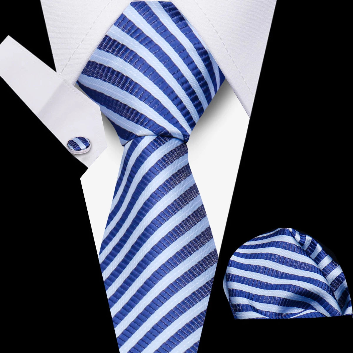 Luxury Necktie Handcraft Cufflinks 3 Pcs Business Wedding Suit Accessories