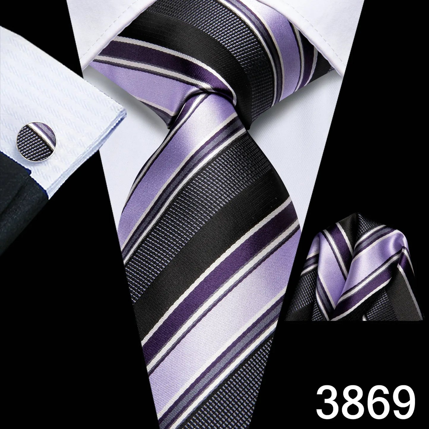 Luxury Striped Silk Necktie for Men - Business & Formal Events Necktie