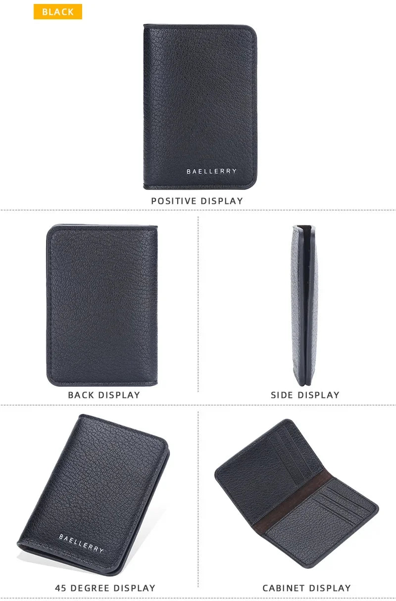 Men's Slim Bifold Wallet: Minimalist PU Leather Card Holder,Multi-Card Slots