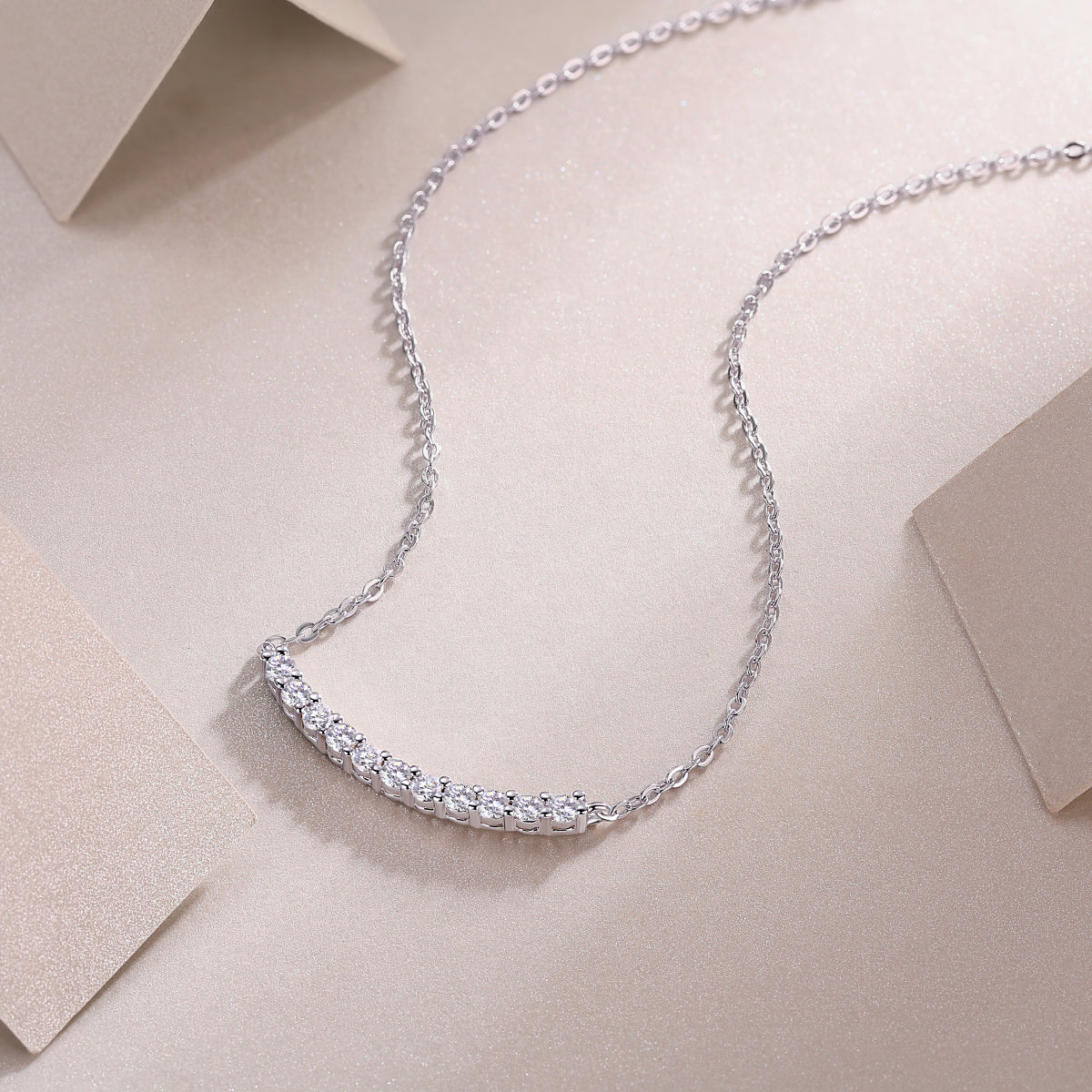 Light Luxury Moissanite Necklace – Premium S925 Silver with Platinum-Plated Finish