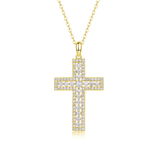 Luxury Silver Necklace Featuring Top-quality Moissanite, Made Of S925 Silver Electroplated With Platinum.