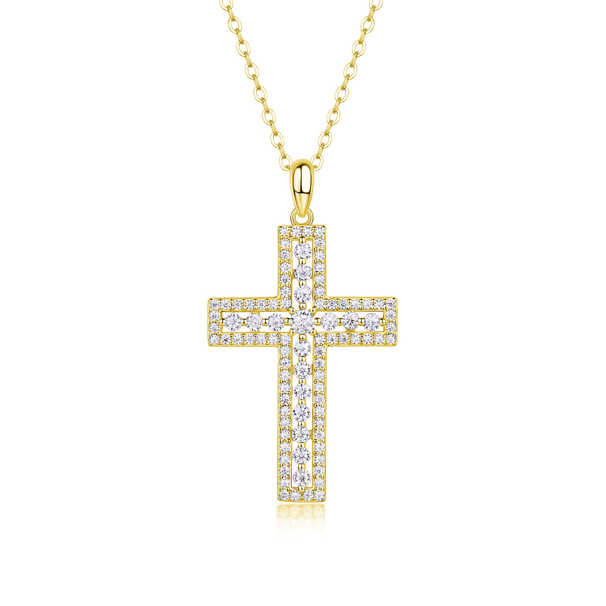 Luxury Silver Necklace Featuring Top-quality Moissanite, Made Of S925 Silver Electroplated With Platinum.
